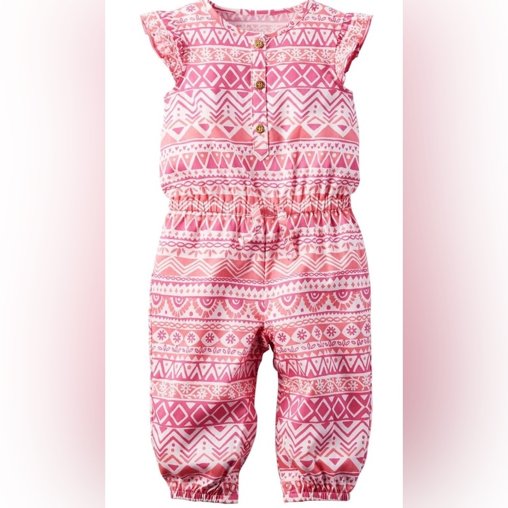 Carter's Pink Patterned Jumpsuit